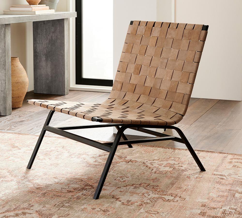 Leather store woven armchair